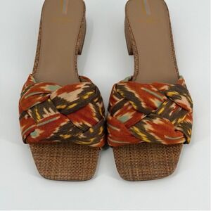 Sam Edelman Dawson Braided Block Heel Slide Sandal Women SZ 9 Resort Cruise Boho